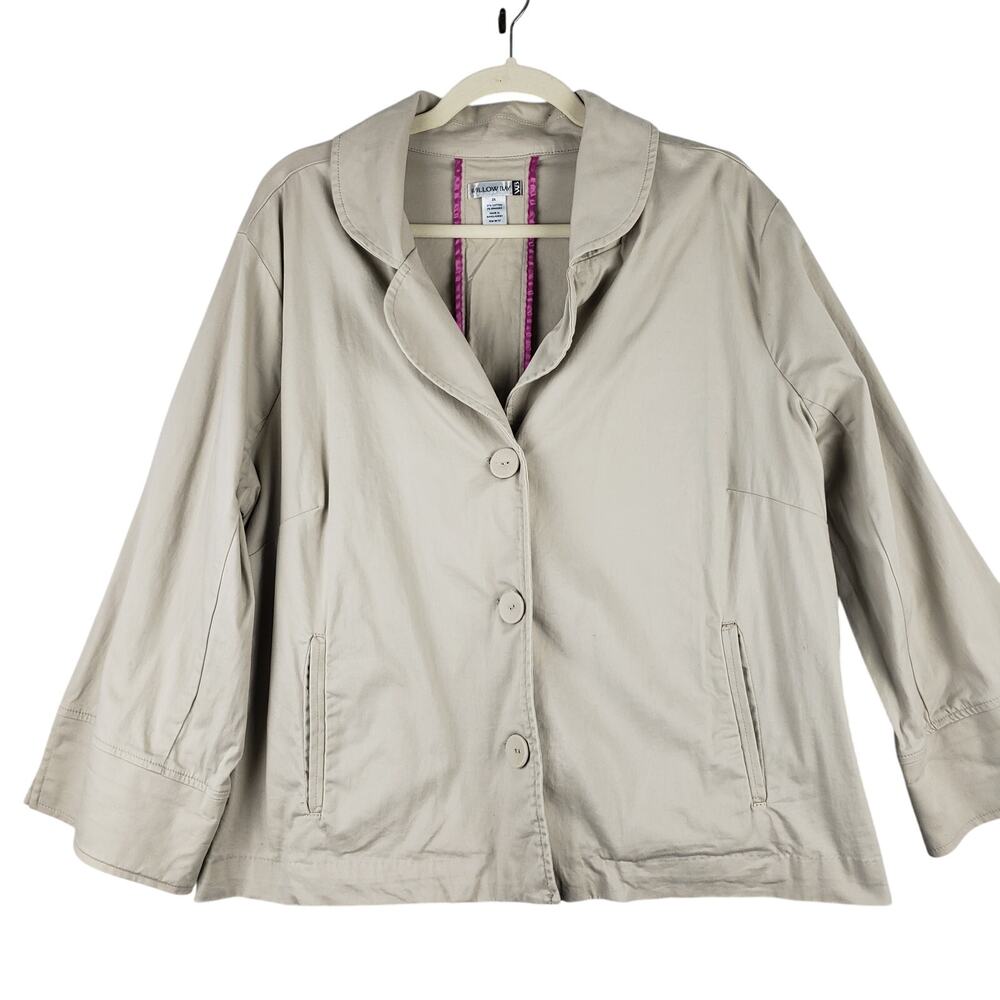 Willow Bay Women's‎ 2X Casual Jacket Beige Neutral Office Coastal Cotton Blend